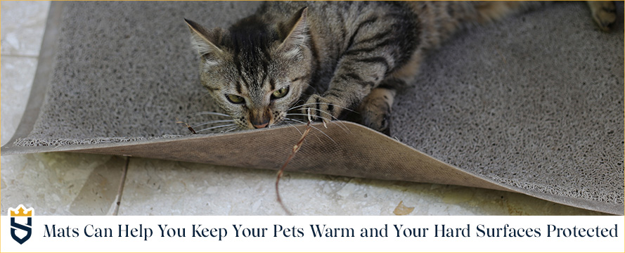 Mats can help you keep your pets warm and your hard surfaces protected