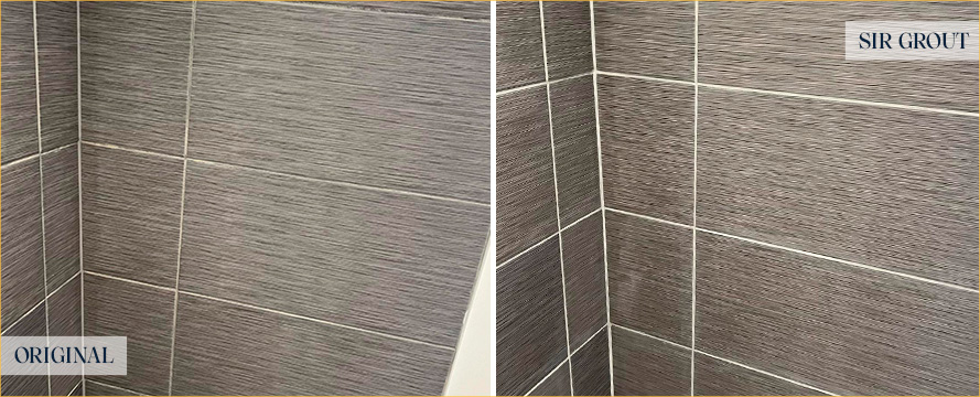 Shower Before and After a Superb Grout Sealing in Bethesda, MD